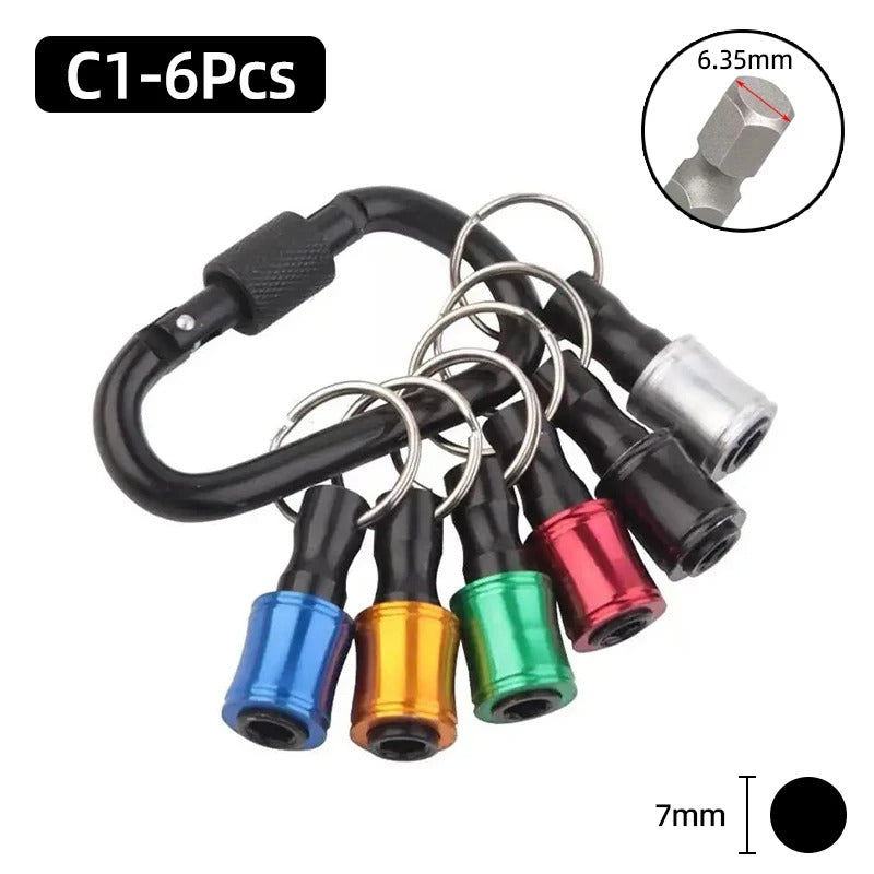 Hex quick realese drill bit keychain 6pcs