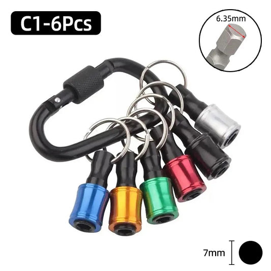 Hex quick realese drill bit keychain 6pcs